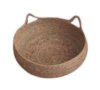 Générique Cat Sleeping Basket - 35Cm Rattan Resting Pod, Ventilated Animal Haven, Sturdy Claw Pad | Interactive Scratching Lounge for Household Companions Supporting Play Stimulation Safety
