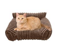 Générique Cat Sofa Bed, Plush Pet Couch, Chew-Proof Cat and Dog Lounger, Soft Washable Cushion Furniture, Cozy Raised Edge Design for Patio, Bedroom, Travel, Living Room, Car, Small Pet Rest Area