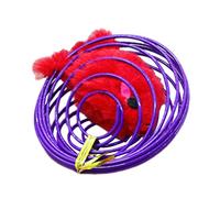 Générique Cat Spiral Toy - Colorful Fun Stretchable Pet Game for Cats | Soft Flexible Material with Interactive Design, Stimulates Play and Exercise, Ideal for Home Training Floor
