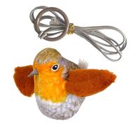 Générique Cat Squeaky Toy, Battery-Powered Bird Shape with Tail, Interactive Cat Chew Toy with Elastic Cord, Fun for Cats, Kittens, and Pets, 14x11.8x5.5cm