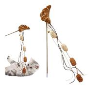 Générique Cat String Toys, Interactive Stick Toy Food Theme, Portable and Convenient Catcher Design with Funny Exercise for Cats, Reaction Training Aid, 12.6 inches, PP Cotton