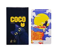 Générique Cat Tarot Deck - Feline Theme Fortune Tool, 78 Piece Full Set with Guide, Premium Glossy Cardstock, Spiritual Guidance Cards, Artistic Meditation Kit for Home Travel Party Reading