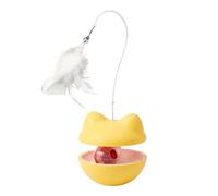 Générique Cat Teaser Toy - Interactive Cat Teaser and Feeder, 4.53x4.92 inch Treat Dispensing Enrichment | Wobble Indoor Puzzle Toy | for Mental Stimulation Boredom Home Apartment Living Room Bedroom