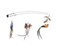 Générique Cat Teaser Toy Set, Retractable 7X Interactive Feather Stick, Multipurpose Kitten Play Set, Fun Pet Supplies, Perfect for Bored Pets and Active Playtime