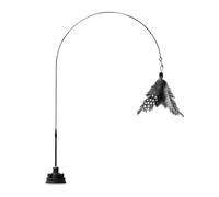 Générique Cat Teaser Wand - Bell Attachment Play, Suction Cup Mount, FeatherLong Stick, Indoor Activity, Elastic Interactive Kitten Exercise Toy for Boredom Relief | Home Window Play Engagement