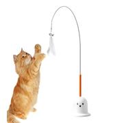 Générique Cat Teaser Wand, Sturdy Suction Cup Kitten Toy, Portable Interactive Feather Wand, with Bell, Heavy Duty Flexible Design, for Kitten Exercise and Play, 3.35x29.92 inches