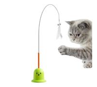 Générique Cat Teaser Wand, Suction Cup Interactive Toy, 3.35x29.92in Feather Bell Attachment, Engaging Play Exercise, Portable Authentic Design for Kittens, Cats, Fun and Training