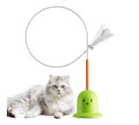 Générique Cat Teaser Wand, Suction Cup Interactive Toy, Portable Feather Stick with Bell, Flexible Wand for Safe Fun Cat Plaything for Jumping, Chasing, and Exercising