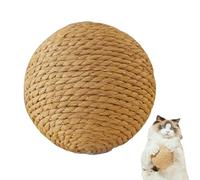 Générique Cat Toy Ball - 10cm Scratching Ball | Interactive Self-Entertaining - Cat Scratcher Toy | Bite-Resistant Cats Play Balls | Sound-Making Pet Entertainment Toys | Grass Material
