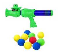 Générique Cat Toy Ball - 25x11x4cm Indoor Cat Fetch Training Toy with 10 Soft Balls, High Elastic Pocket Shooter, Bite Resistant Teaser for Home Living Room PetRoom Exercise Play