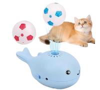 Générique Cat Toy Ball, Interactive Whale Toy, Electric Motion Ball, Built-in Motor Movement, Pressure Abs Design, Indoor Cat Playtime Use, 4.33x2.76x1.97 inches, Blue White, 1 Piece