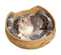 Générique Cat Toy Basket | Comfortable Woven Washable Kitten Mat,Cat Desk Bed - for Outdoor Winter Travel Car Camping Desk Bedside Window Chair Couch Room Shelter