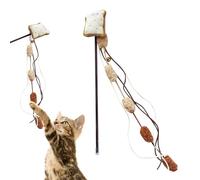 Générique Cat Toy Wand, Food Theme Cat Teaser, 12.6 inches Plush Catcher with Elastic Rod and Soft Grip Handle, Interactive Reaction Training Activity for Cats All Breed Use