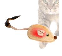 Générique Cat Toys - Cat mousee Toy | Interactive Electric LED Automatic Chasing Exercise Game with Automatic Movement for Pets, Mice Toy with Feather Tail and Sound for Kitten Playtime