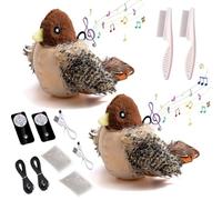 Générique Cat Toys Rechargeable Flapping Bird Sparrow,Lifelike Sandpiper Chirp Tweet, Automatic Flapping Simulated Chirping Sparrow Cat Toy,for Indoor Cats Self Play (2Pcs)