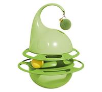 Générique Cat Treat Dispenser Toy - Ball Track with Bell | 17.8x13.8x13.8cm Interactive Cat Treat Dispensing Toy | for Chewing Needs Foraging Behavior Crate Outdoor Indoor