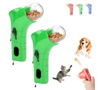Générique Cat Treat Launcher Gun, Pet Food Dispenser Launchers, Fun Cat Ball Dispenser Gun Toy, Snack Slinger for Dog Exercise Training, Suitable for Households with Pets (Green+Green)