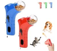Générique Cat Treat Launcher Gun, Pet Food Dispenser Launchers, Fun Cat Ball Dispenser Gun Toy, Snack Slinger for Dog Exercise Training, Suitable for Households with Pets (Blue+Red)