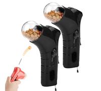 Générique Cat Treat Shooter, Cat and Dog Food Shooter Gun, Handheld Interactive Pet Snack Catapult, Kitten Puppy Exercise Training Feeder for Park Walk Home (Black*2)