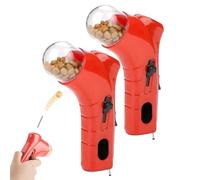 Générique Cat Treat Shooter, Cat and Dog Food Shooter Gun, Handheld Interactive Pet Snack Catapult, Kitten Puppy Exercise Training Feeder for Park Walk Home (Red*2)