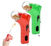 Générique Cat Treat Shooter, Cat and Dog Food Shooter Gun, Handheld Interactive Pet Snack Catapult, Kitten Puppy Exercise Training Feeder for Park Walk Home (Red+Green)
