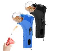 Générique Cat Treat Shooter, Cat and Dog Food Shooter Gun, Handheld Interactive Pet Snack Catapult, Kitten Puppy Exercise Training Feeder for Park Walk Home (Blue+Black)