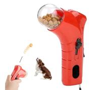 Générique Cat Treat Shooter, Cat and Dog Food Shooter Gun, Handheld Interactive Pet Snack Catapult, Kitten Puppy Exercise Training Feeder for Park Walk Home (Red)