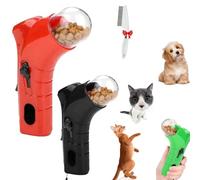 Générique Cat Treat Shooter, Pet Treat Launcher,Snack Slinger Dog Cat Treat Launchers,Handheld Treat, Handheld Training Toy,for Dogs and Cats for Exercise & Play (Red+Black)