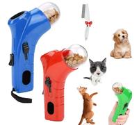 Générique Cat Treat Shooter, Pet Treat Launcher,Snack Slinger Dog Cat Treat Launchers,Handheld Treat, Handheld Training Toy,for Dogs and Cats for Exercise & Play (Red+Blue)