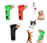 Générique Cat Treat Shooter, Pet Treat Launcher,Snack Slinger Dog Cat Treat Launchers,Handheld Treat, Handheld Training Toy,for Dogs and Cats for Exercise & Play (Green+Red+Black)