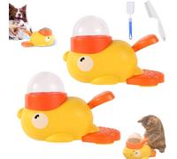 Générique Cat Treat Slot Machine, Interactive Duck Frenchie Toy, Cat Slot Machine Treat Dispenser, Adjustable Slow Feeder Toy for Mental Stimulation, Duck Shape with 3 Difficulty Levels (2PCS)