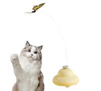 Générique Cat Wand Toy, Butterfly Cat Teaser, Interactive Kitten Toy, Automatic Electric Spinner, Battery Operated Motion Toy, Indoor Play, 2.95x2.95x2.17 inches, Yellow, 1 Piece