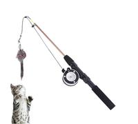Générique Cat Wand Toy - Cat Interactive Toys | Retractable Cats Wand, with Bell and Feathers 36" - Interactive Playing Teaser Toys for Cats & Kittens, for Indoor Kitten Play Exercise Chew