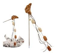 Générique Cat Wand Toy - Food Shape Interactive Pet Toy, Cat Chasing Tassel Wand with Bell for Indoor, Outdoor, Hunting Simulation, Exercise, Fun Play, Durable Lightweight + Easy-to-Use Pet Accessory
