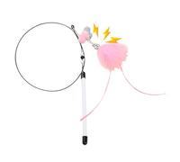 Générique Cat Wand Toy, Interactive Cat String Feather Stick, 31.5x0.59in Teasing Stick with Bell Sound, Fun Pet Supplies for Indoor Kitten, Engaging Exercise, Play