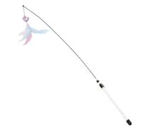 Générique Cat Wand Toy, Interactive Cat String Feather Stick, 31.5x0.59in Teasing Stick with Bell Sound, Fun Pet Supplies for Indoor Kitten, Engaging Exercise, Play