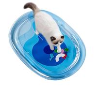 Générique Cat Water Bed, Dog Cooling Pad, 64x50x1cm/25.2x19.69x0.39 inches Sensory Fish Mat, Leakproof Portable Design, Indoor Outdoor Pet Play Cushion Blue, 1 Piece, for Summer Kennel Rest