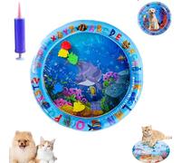 Générique Cat Water Bed Play Mat, Thickened Anti-Scratch Water Mat for Cat, Cooling Ma with Inflator,Thickened Cooling Ma with Inflator,Indoor & Outdoor Summer Fun (Small-B)
