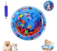 Générique Cat Water Bed Play Mat, Thickened Anti-Scratch Water Mat for Cat, Cooling Ma with Inflator,Thickened Cooling Ma with Inflator,Indoor & Outdoor Summer Fun (Small-A)