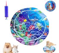Générique Cat Water Bed Play Mat, Thickened Anti-Scratch Water Mat for Cat, Cooling Ma with Inflator,Thickened Cooling Ma with Inflator,Indoor & Outdoor Summer Fun (Big-C)