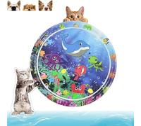 Générique Cat Water Bed Play Mat, Water Sensory Play Mat for Cats, 25 In/40 in Pet Sleeping Mats for Summer, Cooling Pet Aquatic Sensory Sleeping Bed with Air Pump, Indoor and Outdoor (26in B)