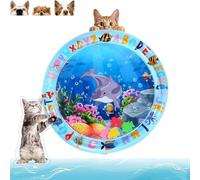 Générique Cat Water Bed Play Mat, Water Sensory Play Mat for Cats, 25 In/40 in Pet Sleeping Mats for Summer, Cooling Pet Aquatic Sensory Sleeping Bed with Air Pump, Indoor and Outdoor (40in A)