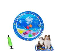 Générique Cat Water Mat, Glow Pad for Cat Bed Play Cooling Mat with Fish, Ocean Breeze Splashland for Cats .for Indoor & Outdoor Summer Fun. 24in (Round Jellyfish)