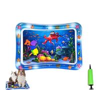 Générique Cat Water Mat, Glow Pad for Cat Bed Play Cooling Mat with Fish, Ocean Breeze Splashland for Cats .for Indoor & Outdoor Summer Fun. 24in (Square Octopus)