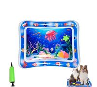 Générique Cat Water Mat, Glow Pad for Cat Bed Play Cooling Mat with Fish, Ocean Breeze Splashland for Cats .for Indoor & Outdoor Summer Fun. 24in (Square Jellyfish)