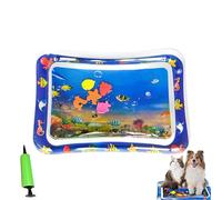 Générique Cat Water Mat, Glow Pad for Cat Bed Play Cooling Mat with Fish, Ocean Breeze Splashland for Cats .for Indoor & Outdoor Summer Fun. 24in (Square Tropical Fish)