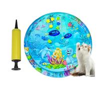 Générique Cat Water Mat, Inflatable Cooling Pad with Animal Design, 25.59x21.65 inches Pet Enrichment, Thickened Splash Play Mat for Kitten, Puppies, Indoor and Outdoor Activity