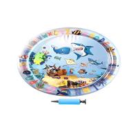 Générique Cat Water Mat, Sensory Water Bed, Cooling Play Pad, Interactive Floating Fish, Enrichment Activity Toy, Indoor Outdoor Fun, Soft Sturdy Design, Relieves Boredom, Large, Blue
