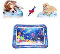 Générique Cat Water Mat with Fish, 2025 Cat Waterbed Toy with Fish, Cats Water Sensory Play Mat, Anti-Scratch Design, Pet Cooling Waters Bed for Cats, Dogs (Rectangular*C)