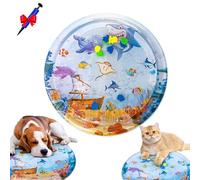 Générique Cat Water Mat with Fish, Water Mat for Cats, Cat Waters Sensory Play Mats, Thickened Pet Waters Bed for Dogs and Cats, with Inflator (65 * 65cm,Round*A)